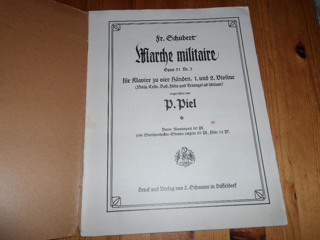 Schubert / piel - marche militaire 4 handen, Gebruikt, Klassiek, Ophalen of Verzenden, Artiest of Componist