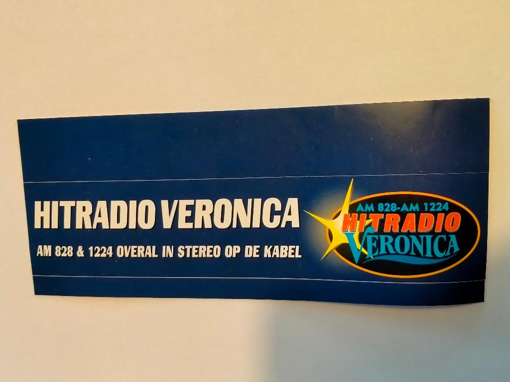 Hitradio Veronica vintage logo sticker muziek Radio, Ophalen of Verzenden, Gebruikt, Overige typen