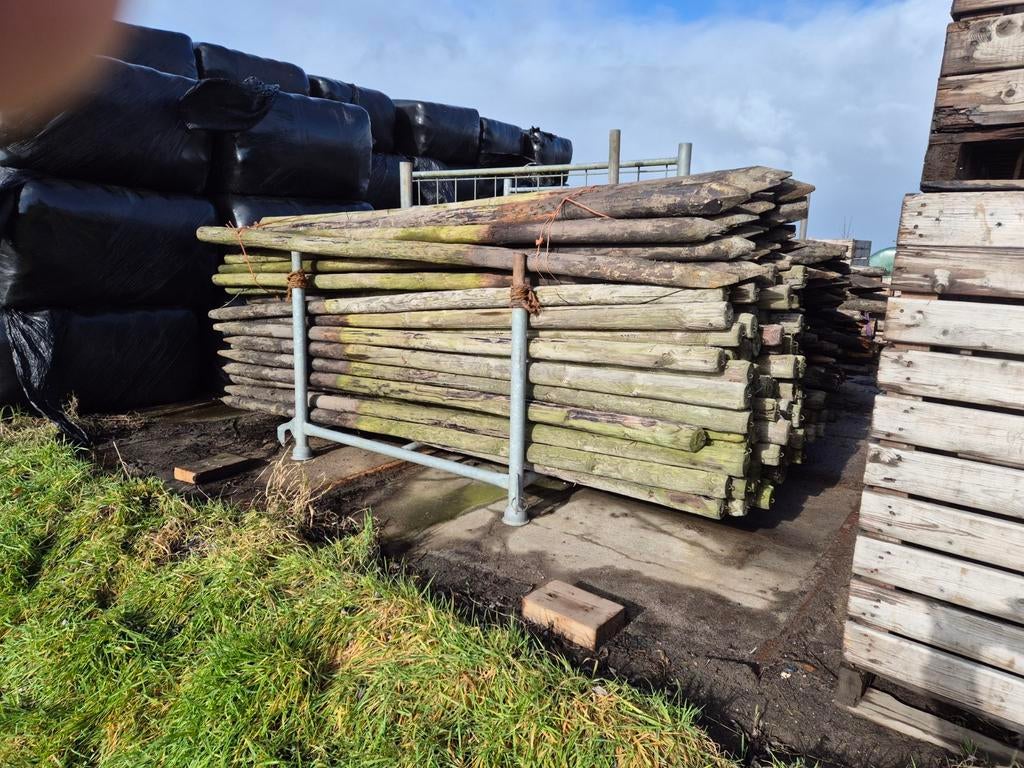 Weidepalen, ca. 10cm diameter, 3 meter lang, Tuin en Terras, Palen, Balken en Planken, Ophalen, 250 cm of meer, Palen