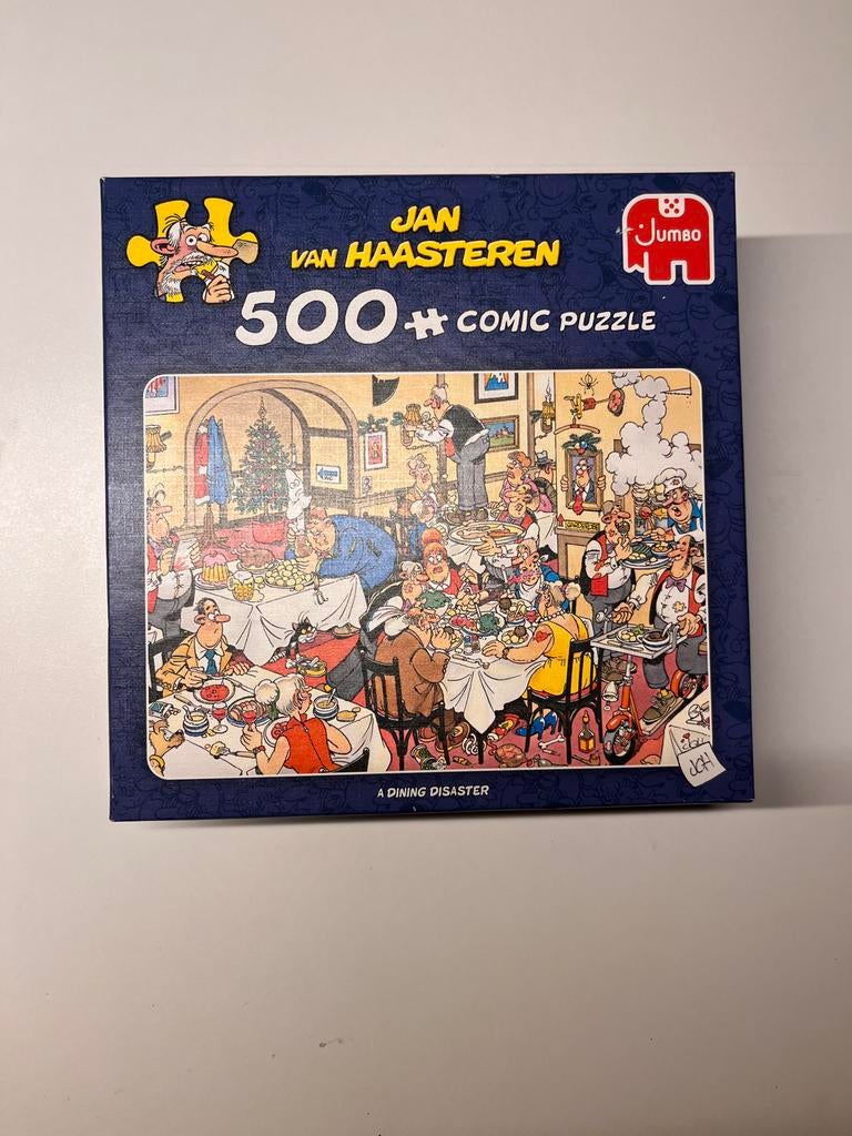 Jan van Haasteren - A Dining Disaster - 500 stukjes, Ophalen of Verzenden, 500 t/m 1500 stukjes, Zo goed als nieuw, Legpuzzel