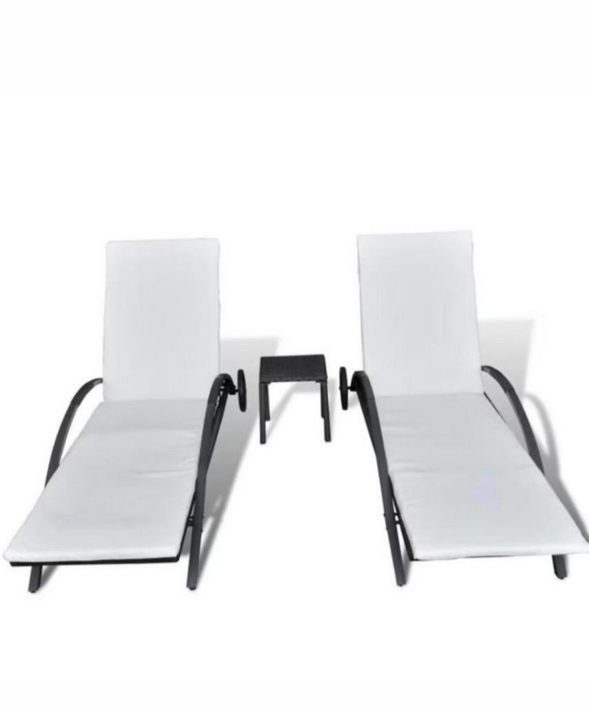 NIEUWE Ligbedden  wicker met kussens & tafeltje, Tuin en Terras, Venlo, Nieuw, Ophalen of Verzenden, Info@habatrading.com