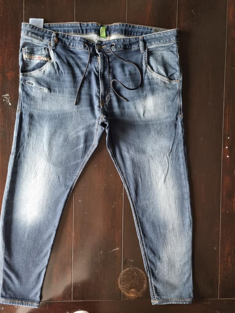 ZGAN DIESEL KROOLEY JOGG TAPERED STRETCH SWEATPANTS 40, Diesel, Blauw, W32 (confectie 46) of kleiner, Ophalen of Verzenden