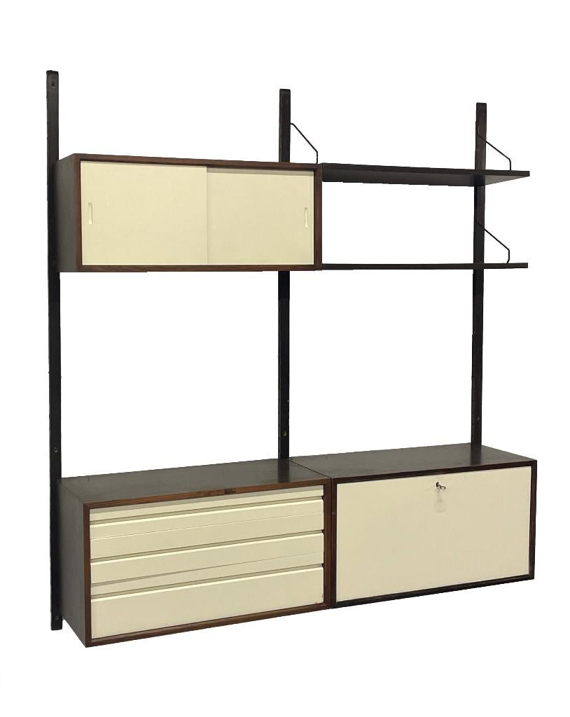 Vintage Poul Cadovius Royal System Wandsysteem Wengé