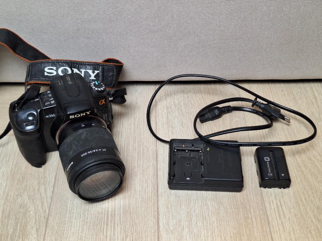 Sony a350 Spiegelreflexcamera met DT 55-200mm Lens, 14 Megapixel, Gebruikt, Spiegelreflex, Ophalen of Verzenden
