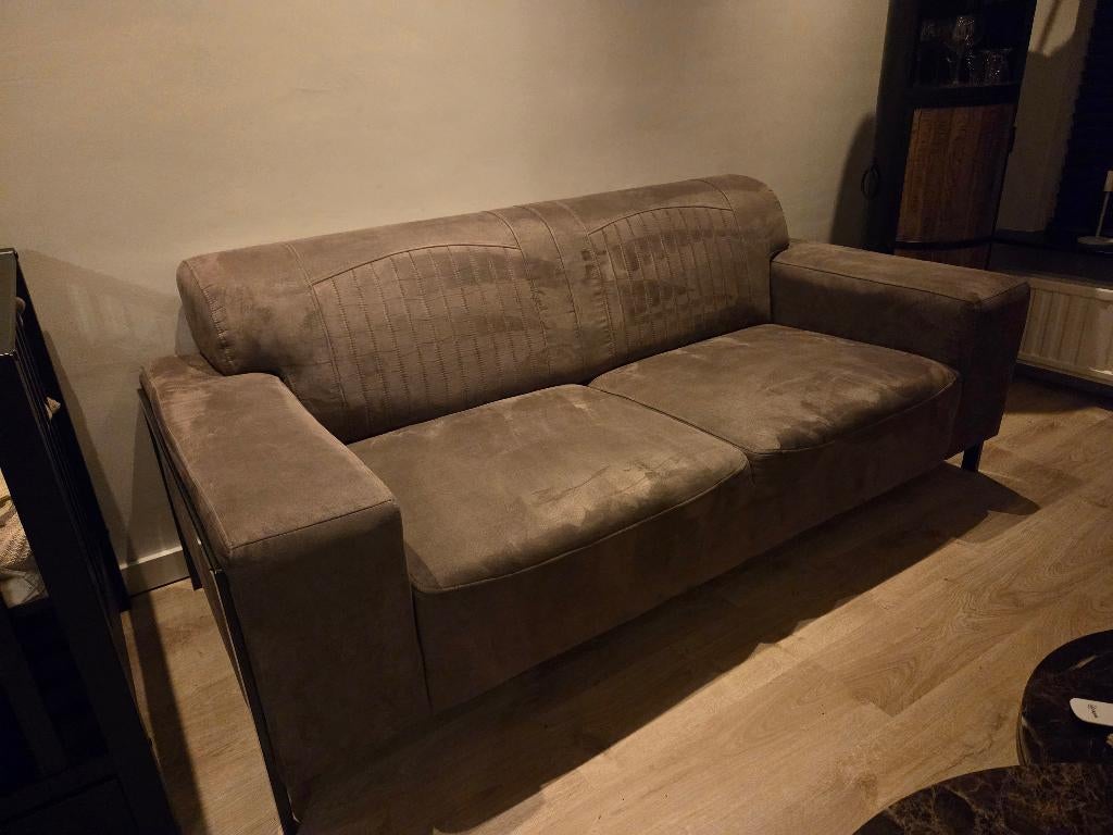 Bankstel met 2 prachtige stoelen, Huis en Inrichting, Banken | Bankstellen, Ophalen, 250 tot 300 cm, Suède, Driepersoons