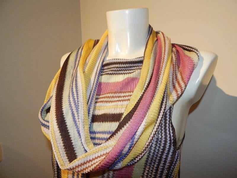 Missoni eerstelijns jurk breisel gladde stof lurex draad I42, Overige kleuren, Verzenden, Zo goed als nieuw, Knielengte