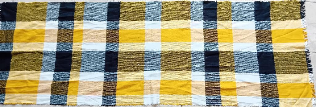 Sjaal geel, wit en zwart, Kleding | Dames, Ophalen, Maat 46/48 (XL) of groter, Onbekend, Sjaal