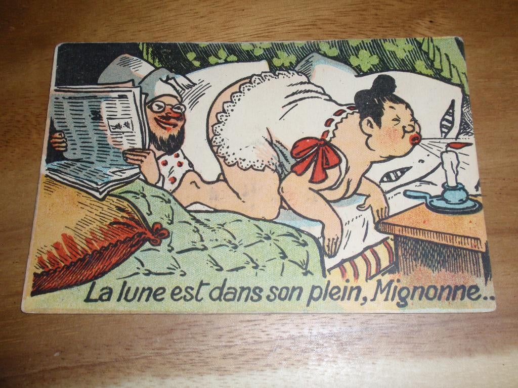 Ondeugend Humor Dikke Dame Illustrator ?, Verzamelen, Ansichtkaarten | Themakaarten, Verzenden, 1920 tot 1940, Overige thema's