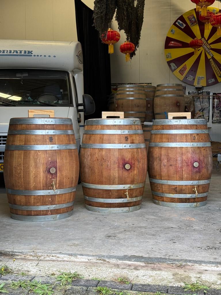 IJSBAD | DOMPELBAD | 330L Eikenhouten wijnvat | BADENVAT, 150 liter of meer, Ophalen, Zo goed als nieuw, Hout