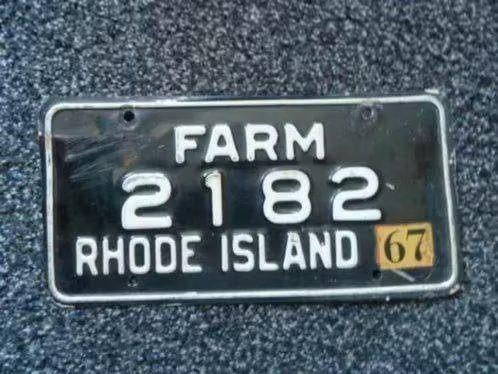 Kentekenplaat licenseplate Rhode Island Farm 1967 USA, Verzenden, Gebruikt, Auto's