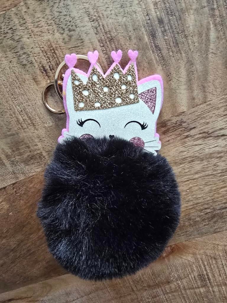 Mooie prinsessen kat sleutelhanger met zachte bal, Ophalen of Verzenden, Zo goed als nieuw, Knuffel of Figuurtje