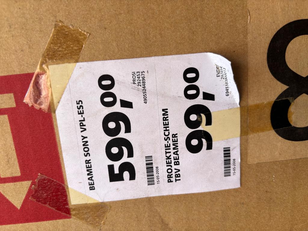 Projectiescherm t.b.v. beamer, Ophalen, Zo goed als nieuw, LED