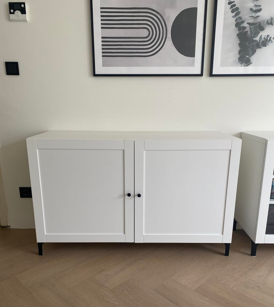 BESTA wit 120x40x64 cm - met HANVIKEN deurtjes, Ophalen, Overige materialen, 100 tot 150 cm, 25 tot 50 cm