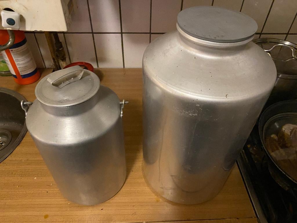 alluminium melkbussen, Voorraadpot, Ophalen of Verzenden, Zo goed als nieuw, Metaal