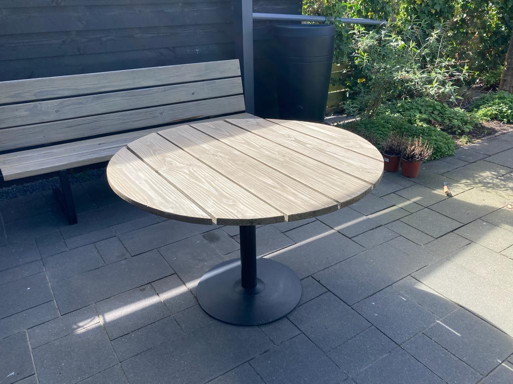 Tuintafel Douglas hout rond, Ophalen of Verzenden, Gebruikt, Rond, Hout