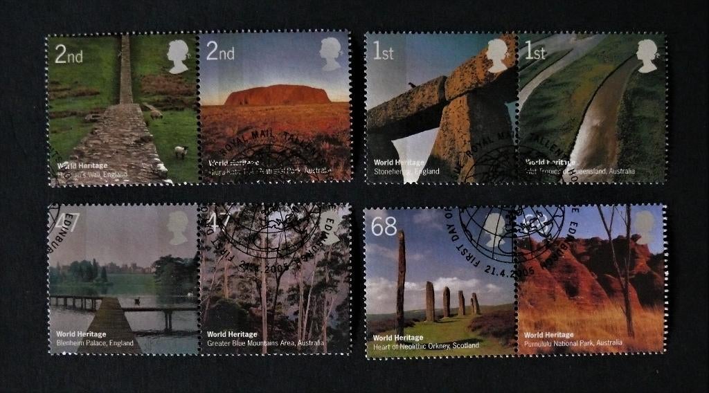 UK / Engeland 2005 Wereld Erfgoed Engeland - Australië, Verzenden, Gestempeld