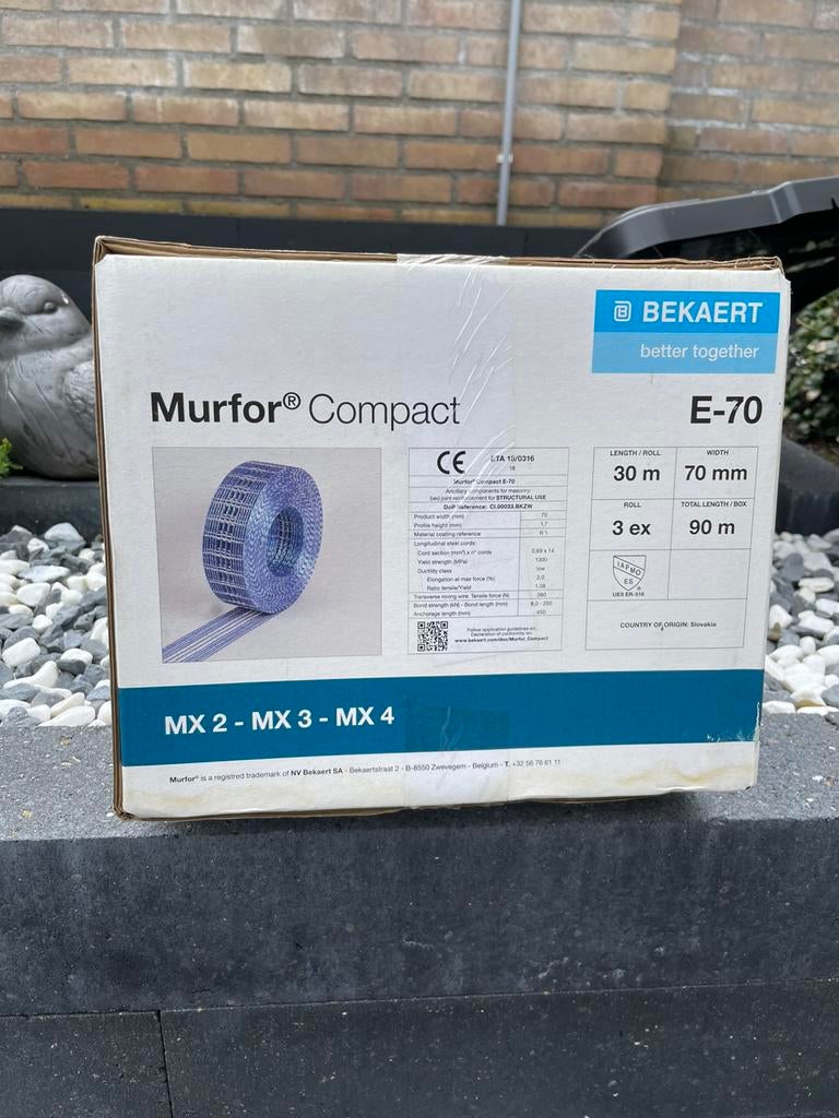 Te koop Murfort compact E-70 1 doos totaal 90 m., 250 mm of meer, Overige typen, Nieuw, Ophalen of Verzenden