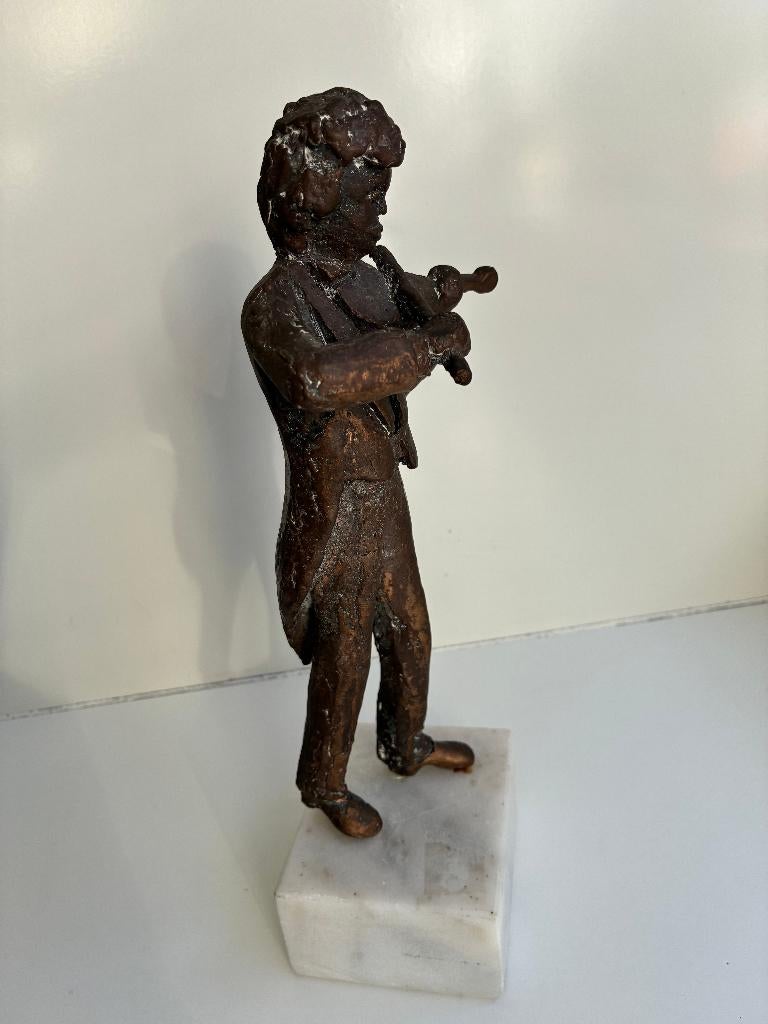 bronzen beeld the master with the violin, Antiek en Kunst, Antiek | Koper en Brons, Ophalen of Verzenden