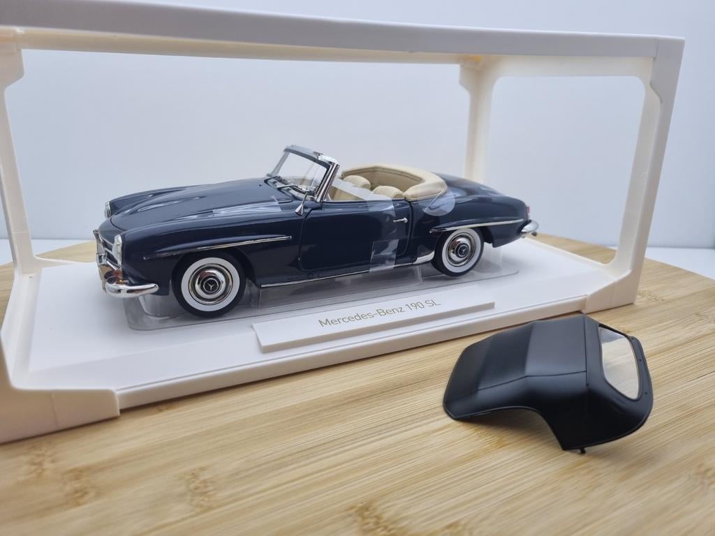 Norev Mercedes 190 SL 1957 Cabriolet Softtop Blue 1:18, Auto, Nieuw, Norev, Ophalen of Verzenden