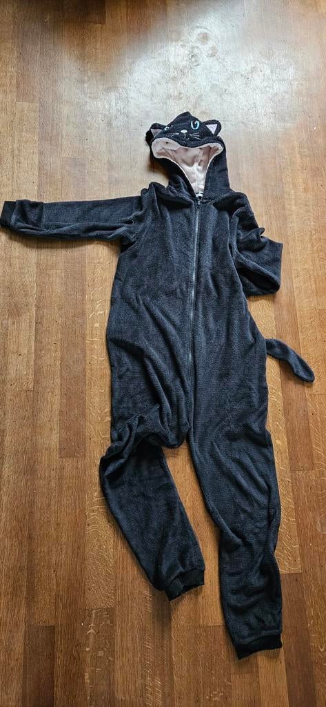 Zwarte katten onesie - maat 176, Ophalen of Verzenden, Zo goed als nieuw, Jongen of Meisje