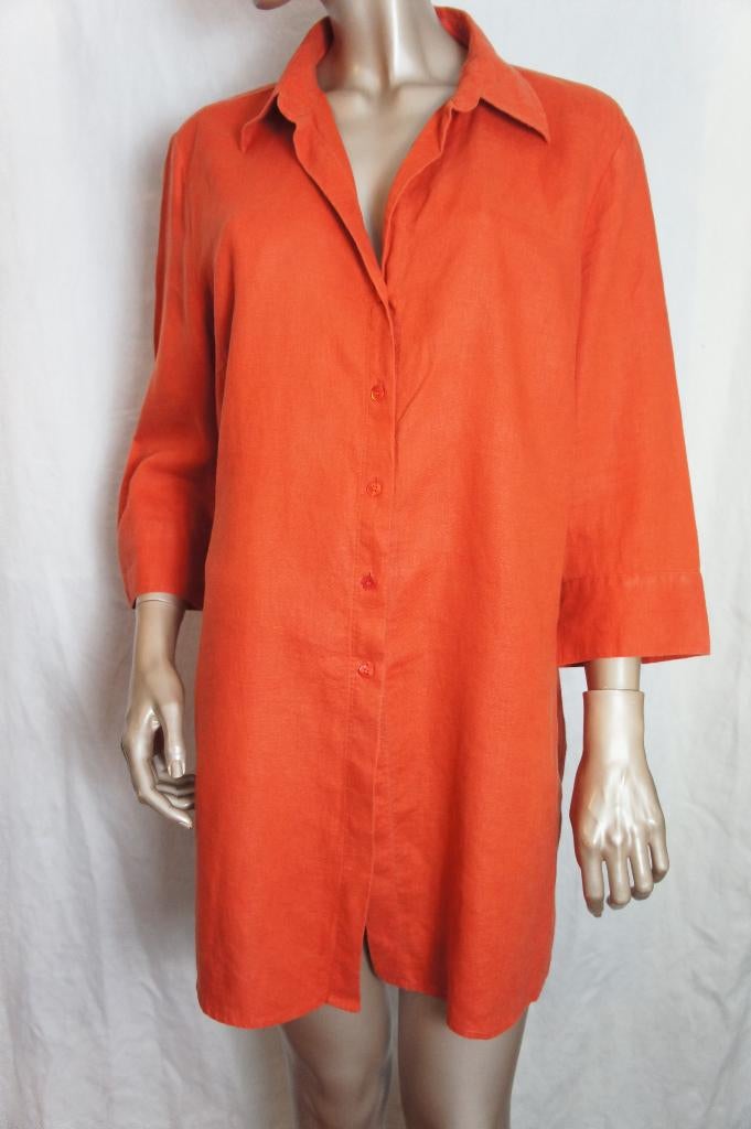 MARCO PECCI blouse maat 46 100% LINEN, Kleding | Dames, Ophalen of Verzenden, Zo goed als nieuw, Maat 46/48 (XL) of groter