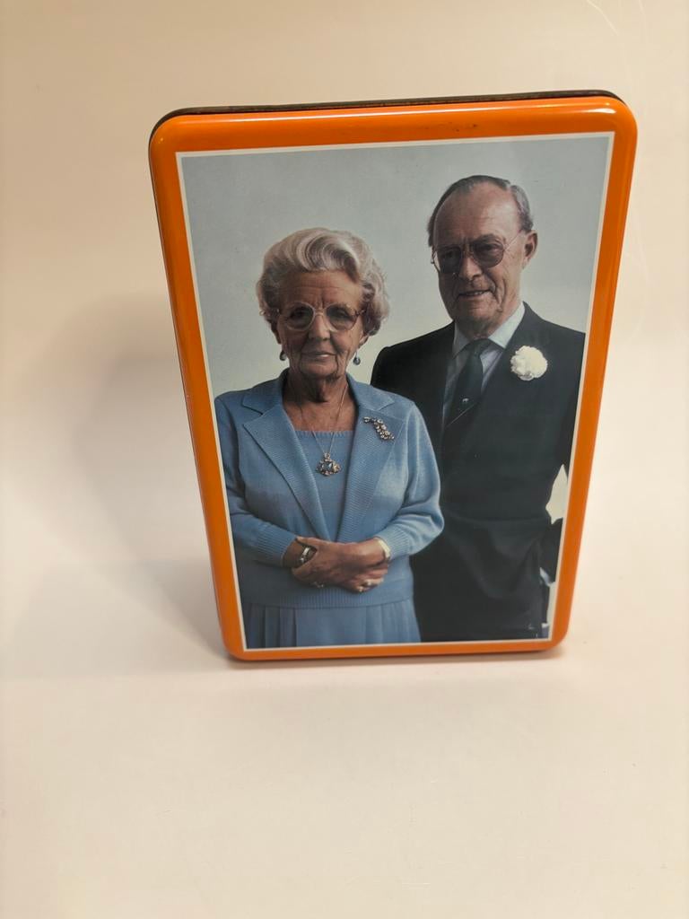 Vintage koektrommel 1987 Juliana & Bernhard, Ophalen of Verzenden, Gebruikt, Verpakking