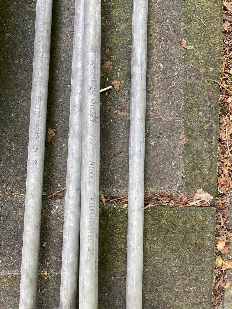 Verzinkte stalen buizen 1/2 inch, 4x 2100mm, Kiwa/Gastec, Ophalen, Overige materialen, Gebruikt, 2 tot 4 meter
