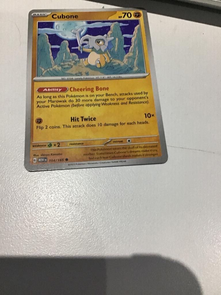 Pokémon Kaart Cubone 104/165 (2023), Ophalen of Verzenden, Zo goed als nieuw, Losse kaart