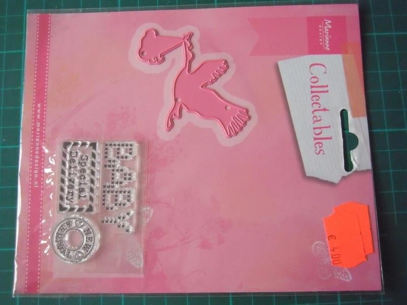 Nieuwe stempel + snijmal Marianne Collectables - ooievaar, Hobby en Vrije tijd, Ophalen of Verzenden, Nieuw, Overige thema's, Pons of Mal