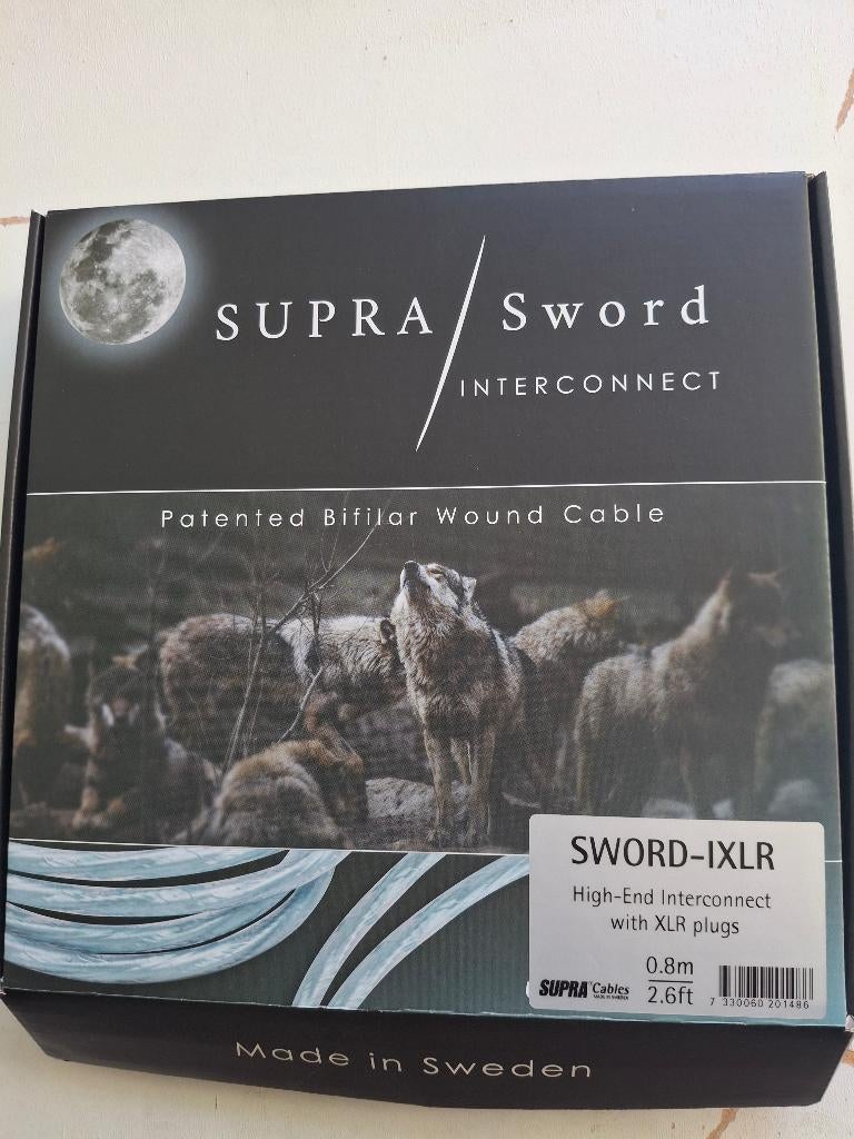 Supra Cable Supra Sword XLR (SWORD-IKLR) 0,80 metr, Ophalen of Verzenden, Zo goed als nieuw, Minder dan 2 meter, Interlink-kabel
