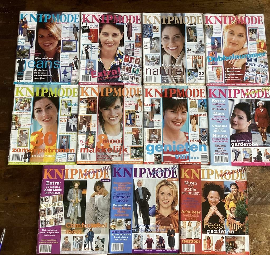 11 Knipmode naaitijdschriften, 1998, alleen febr mist., Ophalen of Verzenden, Zo goed als nieuw, Vrouw, Knipmode
