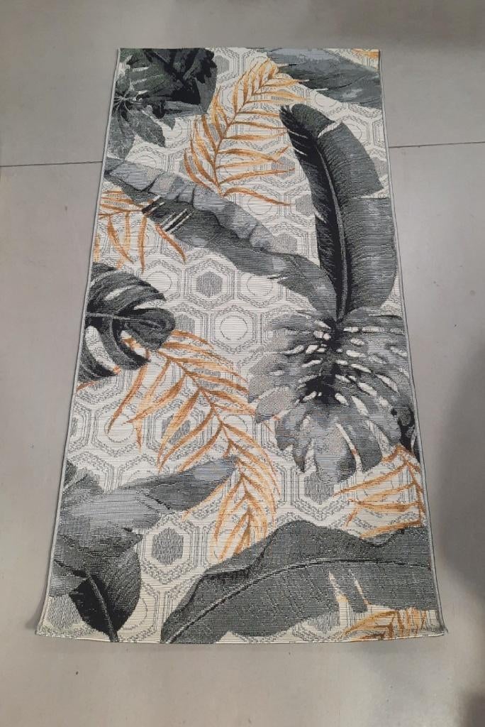 Leuk vloerkleed buitenkleed Flair Gold Leaves 80 x165 cm., Nieuw, 150 tot 200 cm, Rechthoekig, 50 tot 100 cm