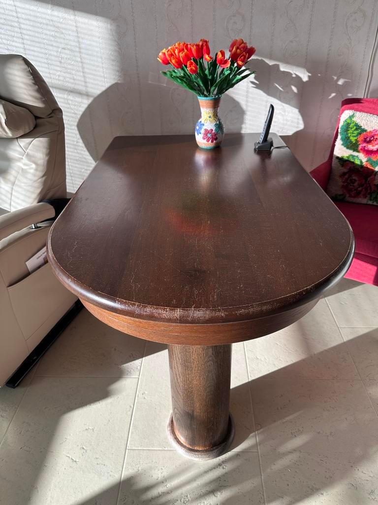 Vintage eiken tafel gratis af te halen, Huis en Inrichting, Tafels | Statafels, Ophalen, Zo goed als nieuw