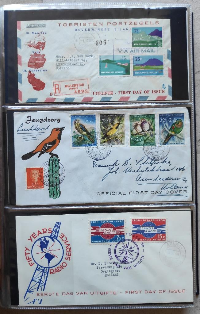 Nederlandse Antillen : Verzameling FDC's tussen E2-E134, Verzenden, Nederland