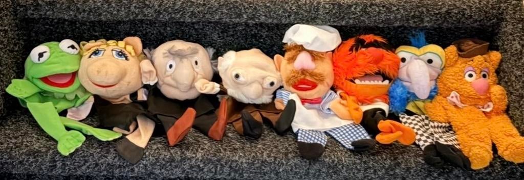 Complete set Muppets handpoppen - Kermit, Miss Piggy, Fozzie, Kinderen en Baby's, Speelgoed | Knuffels en Pluche, Ophalen of Verzenden