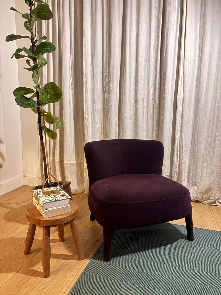 B&B Italia Maxalto Apta Febo stoel paars velvet, Huis en Inrichting, Stoelen, Gebruikt, Overige kleuren, Ophalen of Verzenden