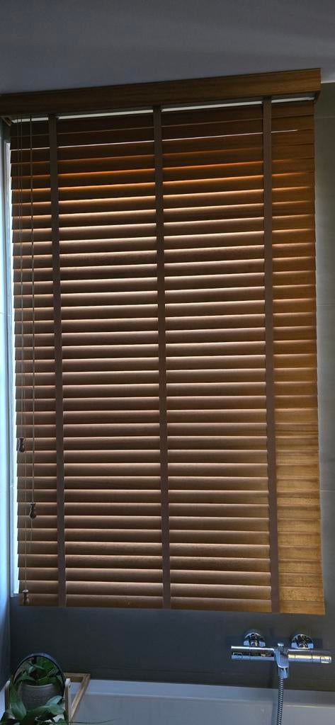 Eiken jaloezie kleur mideiken koel niet te geel 2 stuks, Ophalen of Verzenden, 150 tot 200 cm