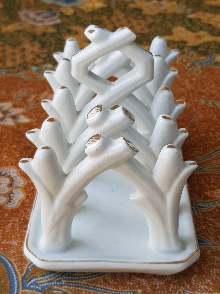 Mooi antiek toastrek uit Engeland van porselein 14,5 cm., Ophalen of Verzenden