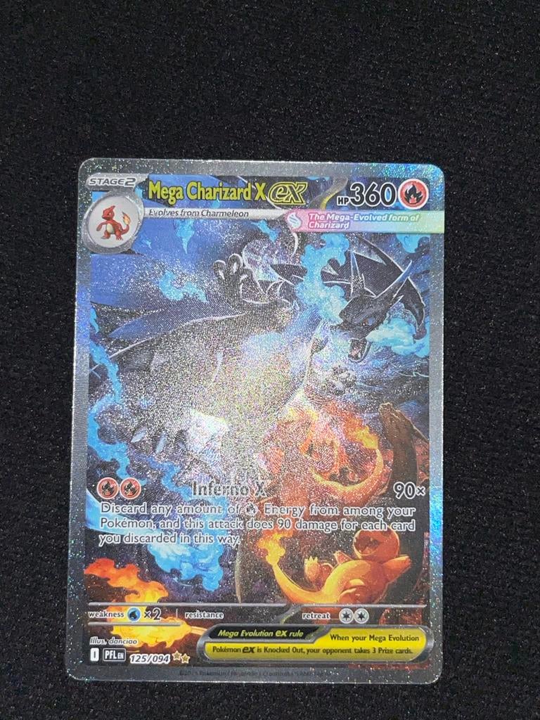 Pokémon Mega Charizard X EX kaart, Ophalen of Verzenden, Gebruikt, Losse kaart, Foil