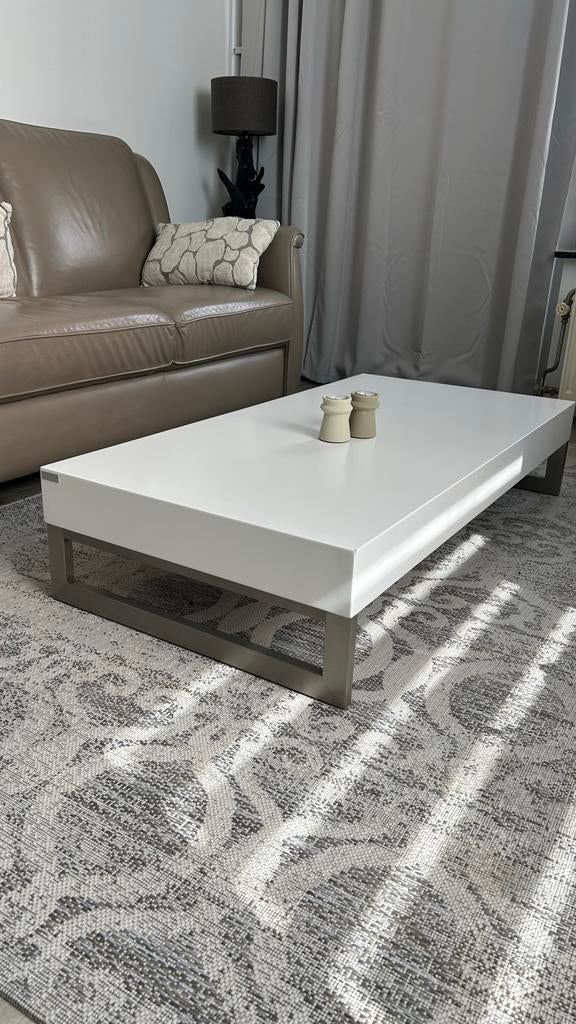 Witte lage salontafel Xooon, Ophalen, Gebruikt, 100 tot 150 cm, 50 tot 100 cm