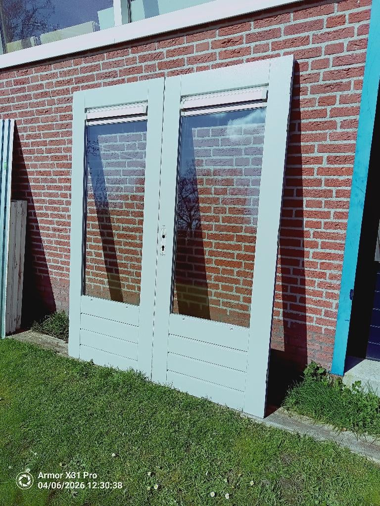 2 gebruikte hardhouten deuren, Ophalen, Gebruikt, 80 tot 100 cm, Buitendeur