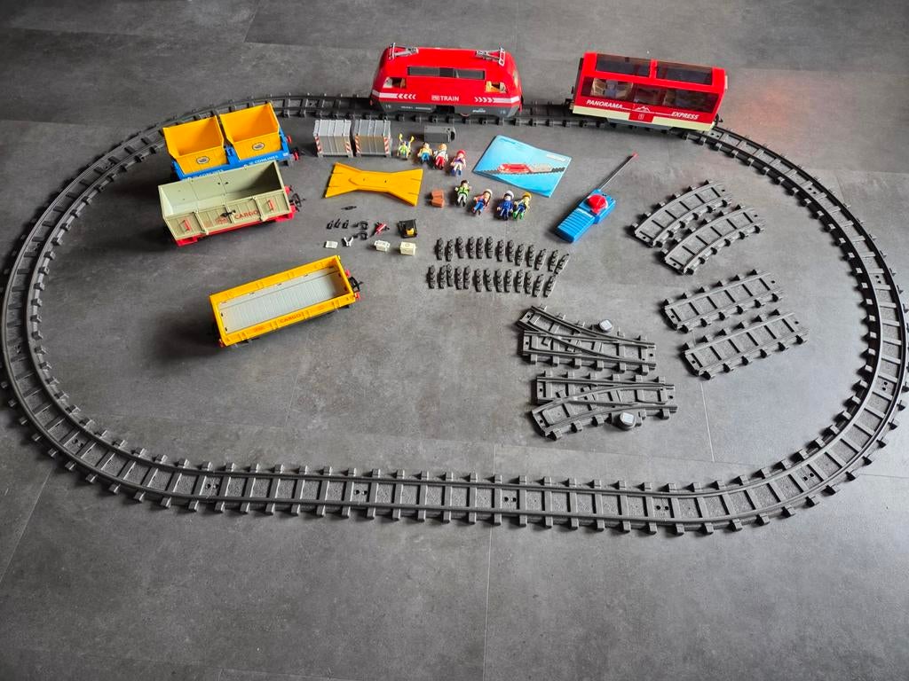 Playmobil - Uitgebreide trein set / panorama express enz, Ophalen of Verzenden, Zo goed als nieuw