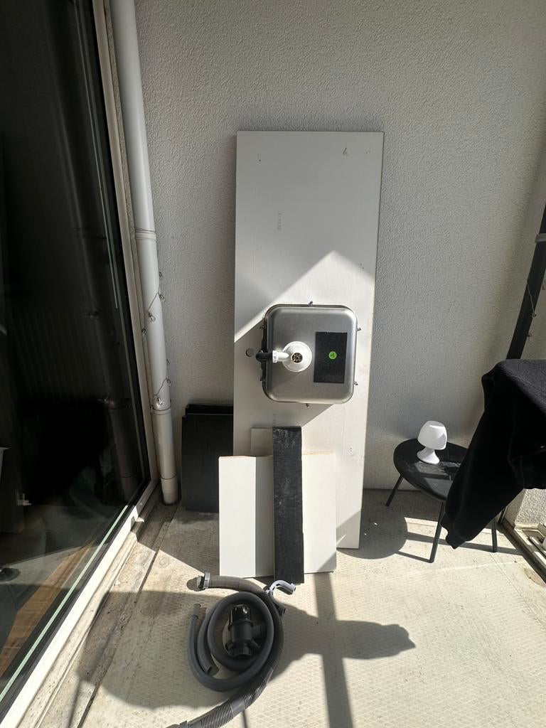 Keukenblad met gootsteen, Ophalen, Graniet of Steen, Enkelwandige keuken, Zo goed als nieuw