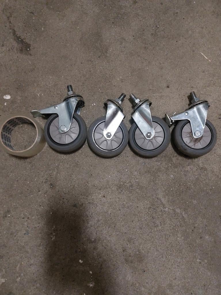 Zwenkwielen met rem, Doe-het-zelf en Verbouw, Zwenkwielen, Ophalen of Verzenden