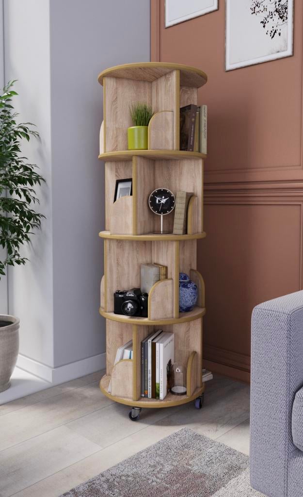 Rond boekenkast met wielen, Huis en Inrichting, Ophalen, Nieuw