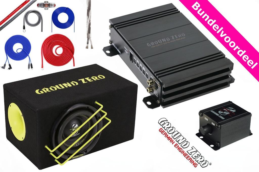 Ground Zero SPL Subwoofer + Monoblock + Kabels + Controller, ., Nieuw, Ophalen of Verzenden, .