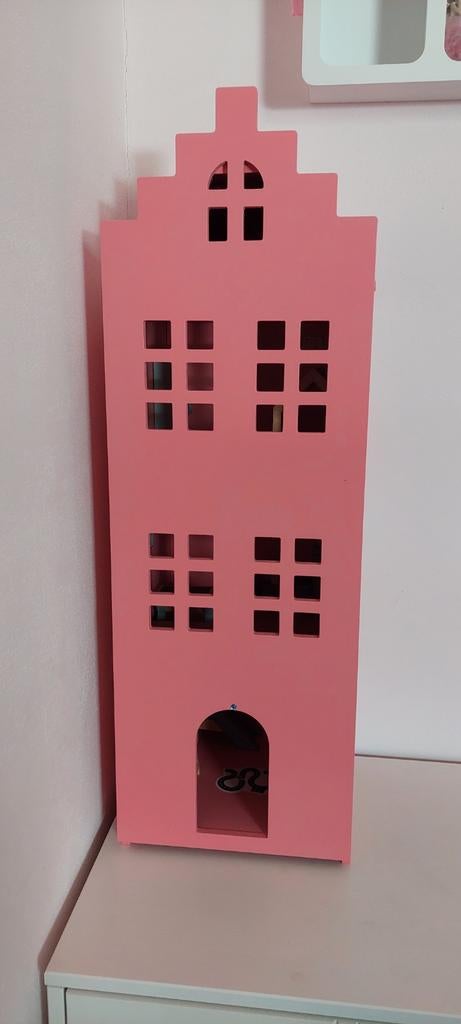 Hema Grachtenpand Poppenhuis Oud Roze met Meubeltjes, Ophalen