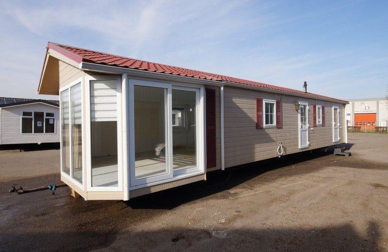 Arcabo chalet 15m - winterhard, 2 slk, airco en overkapping, Caravans en Kamperen, Tot en met 5