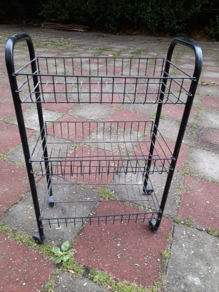 Handige keuken trolley (zwart) met mandjes-/lades, Ophalen, Keukentrolley, Zo goed als nieuw, Zwart