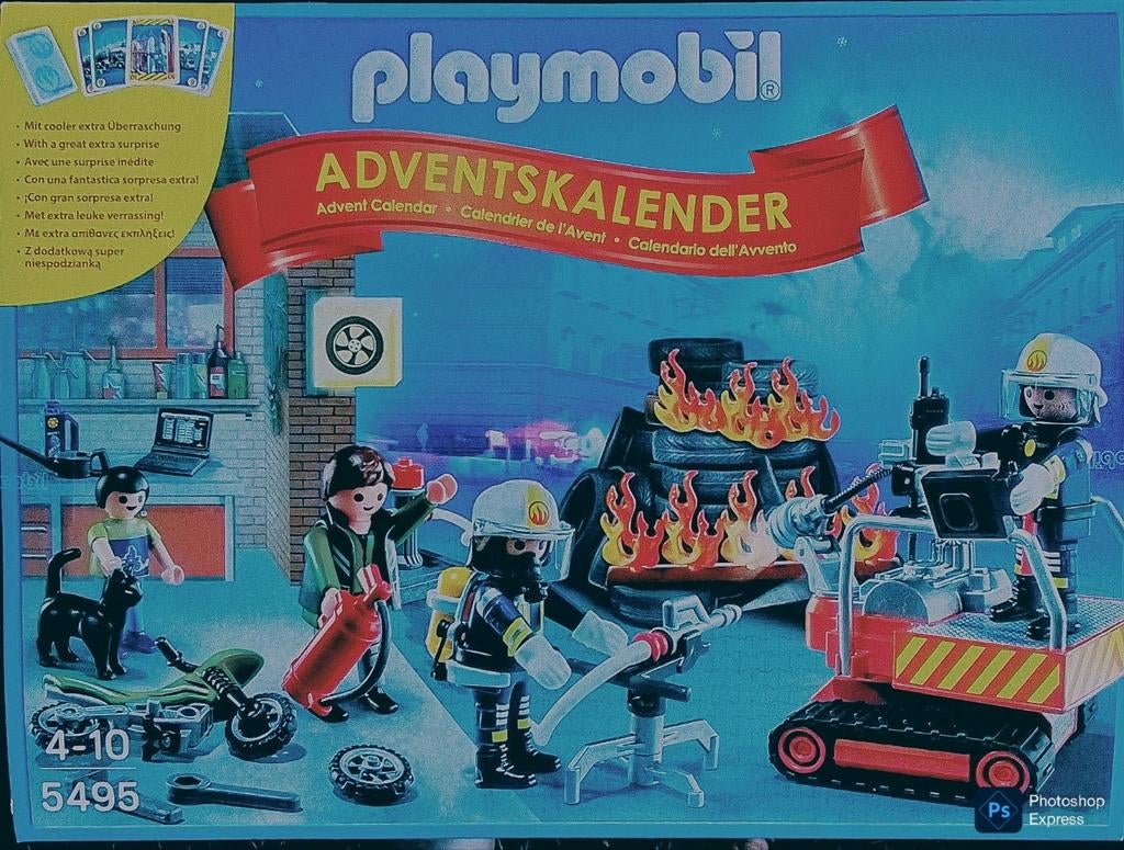 Adventskalender "Brandweer" Met Kaartspel 5495, Ophalen of Verzenden, Gebruikt, Complete set